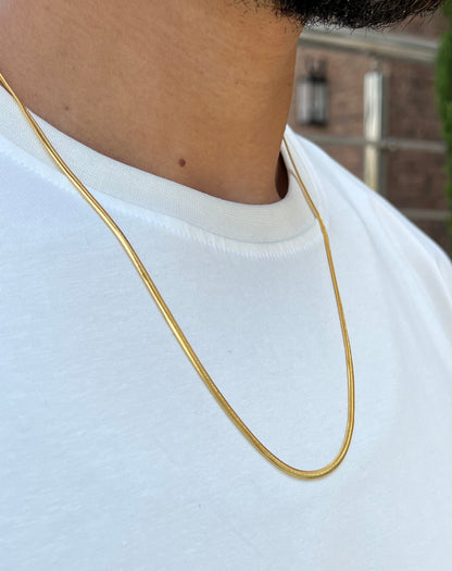 Snake Necklace for Men's Sterling Silver 925s-Gold Plated