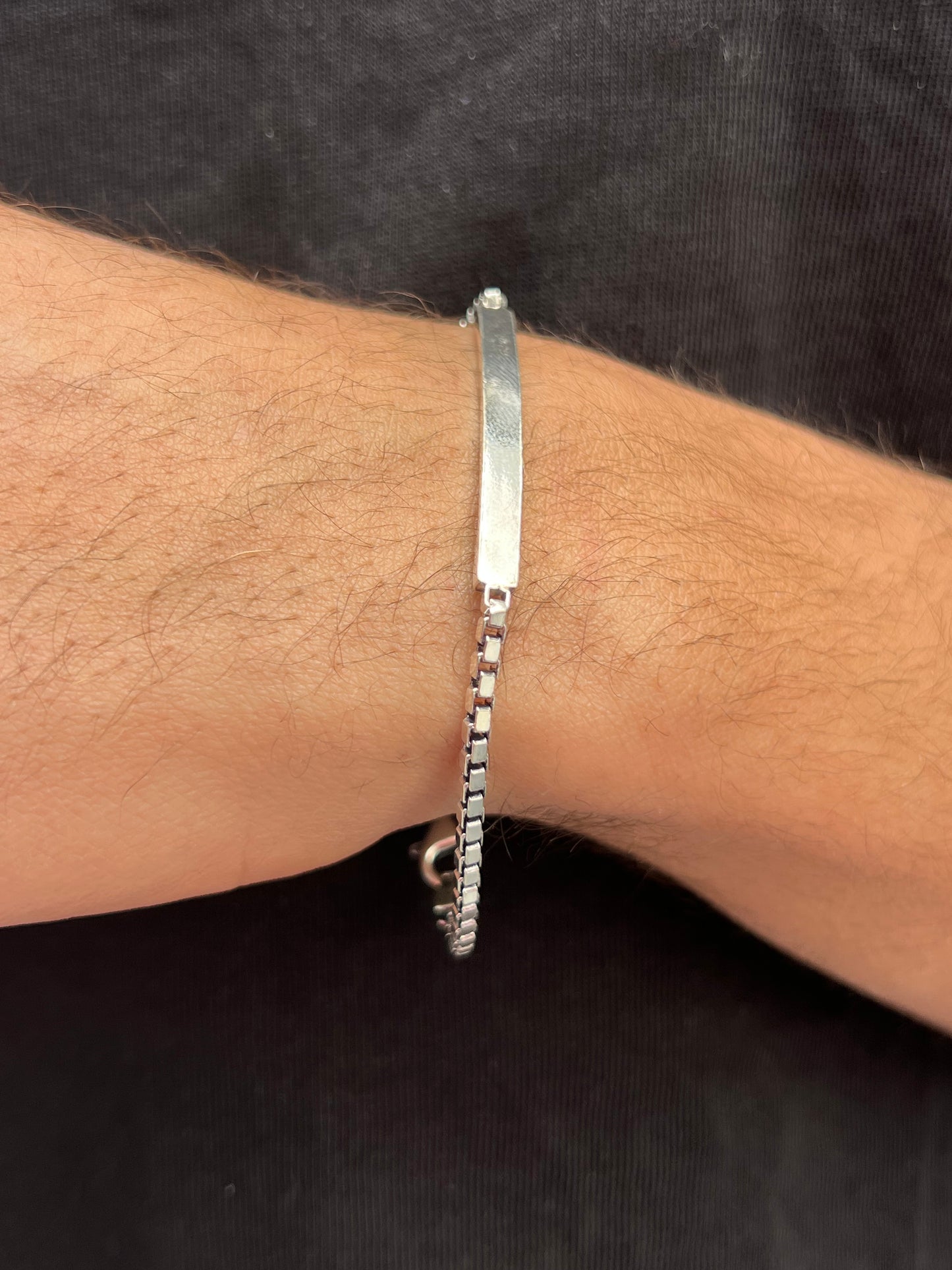 Blank box bracelet for men silver 925s