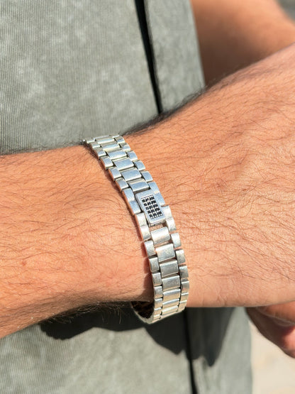 Royal Flush Bracelet for Men's Sterling Silver 925s -12mm-