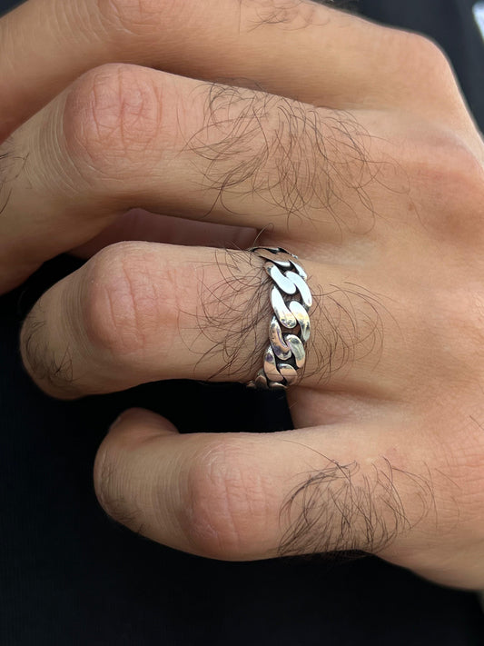 Thin Grommet band Ring -for Men's Sterling Silver 925s
