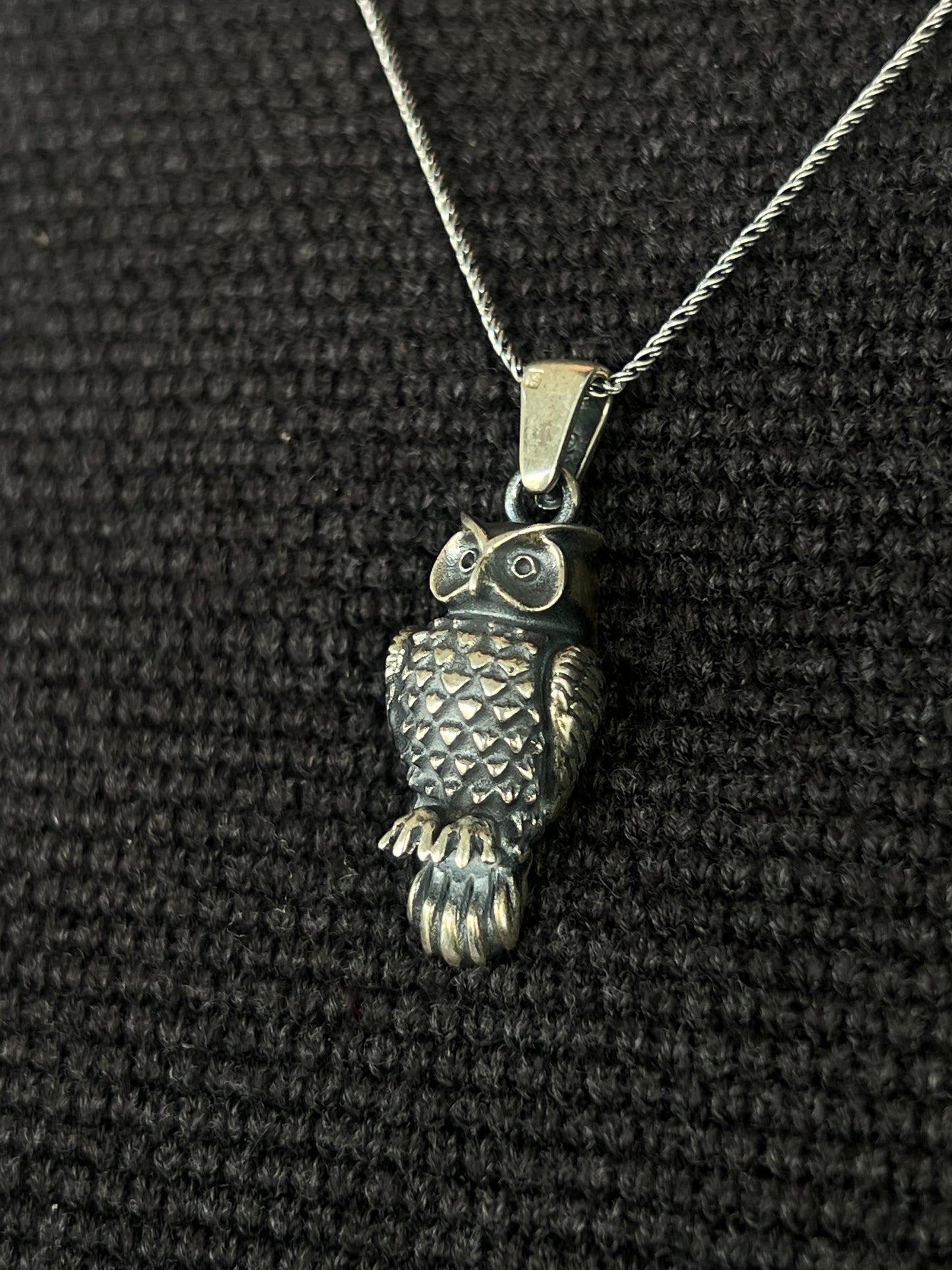 Owl Pendant – S925 Silver-3.5cm