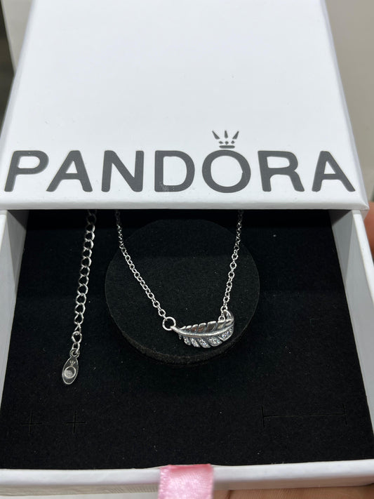 Pandora Feather Necklace-925 sterling silver