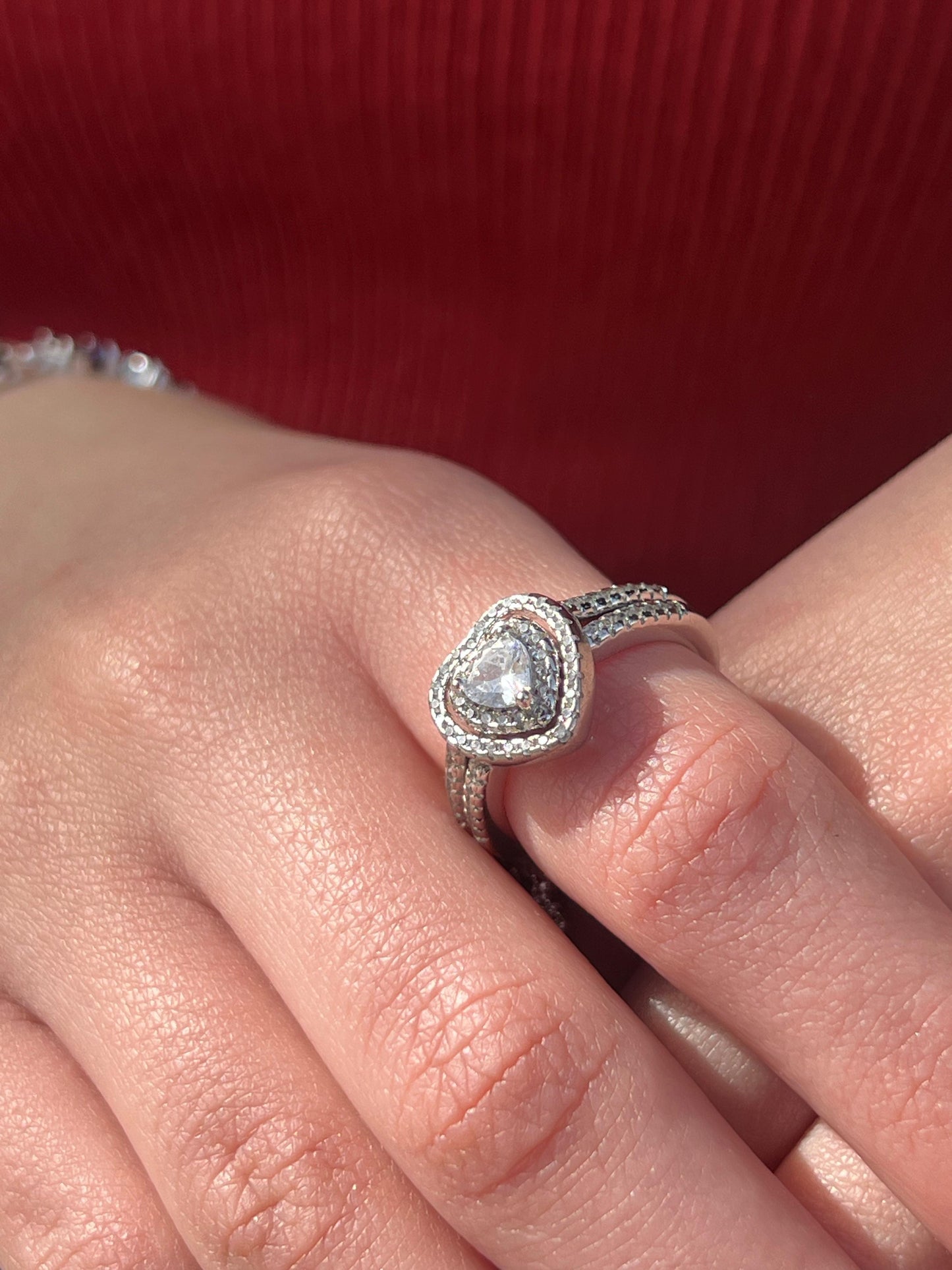 Twins Heart Ring Silver 925