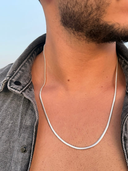 Viper Snake Necklaces for Men's Sterling Silver 925s-3.5mm-