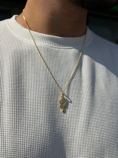 Premium- Ankh Necklace in Sterling Silver 925s- Real 21K Gold Plated