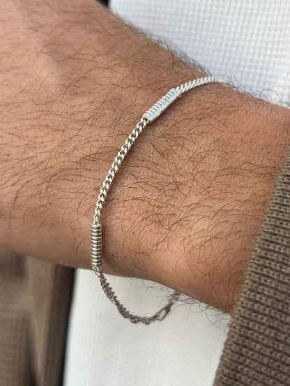 Classic Ribbed Bar Grommet-S925 Sterling Silver