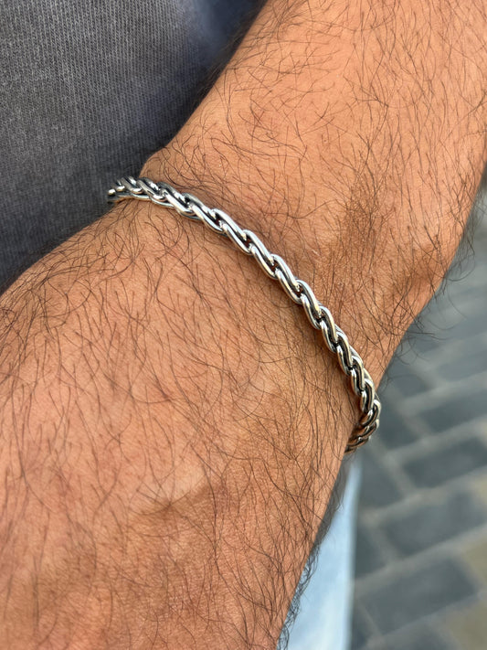Wave Valor bracelet-for Men's Sterling Silver 925s (20,5cm-4mm)