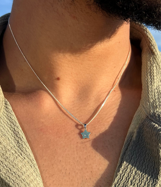 Turquoise Star -Grommet Necklace Sterling Silver 925s