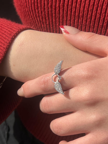 Winged Ring In Sterling Silver S925