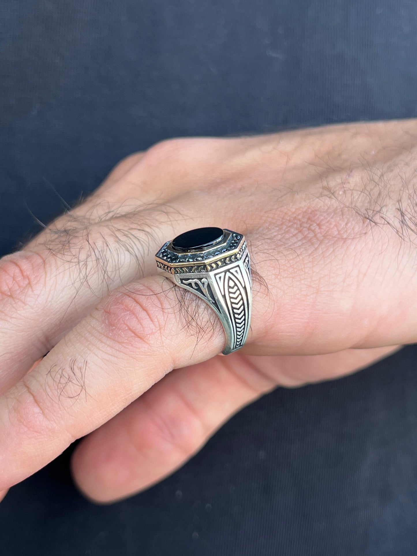 Black Sultan Ring -for Men's Sterling Silver 925s