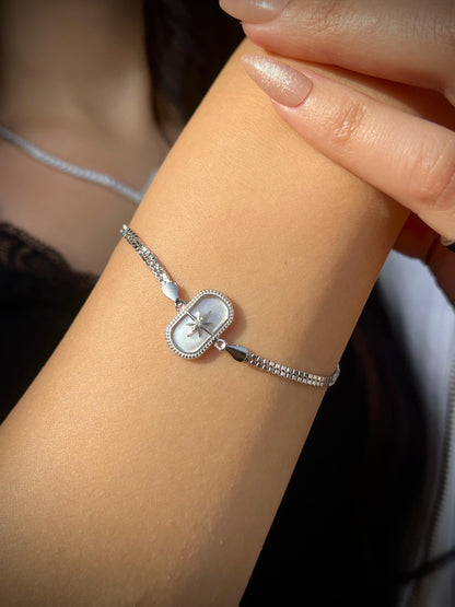 Diego star -pearl Bracelet -in Sterling Silver -925