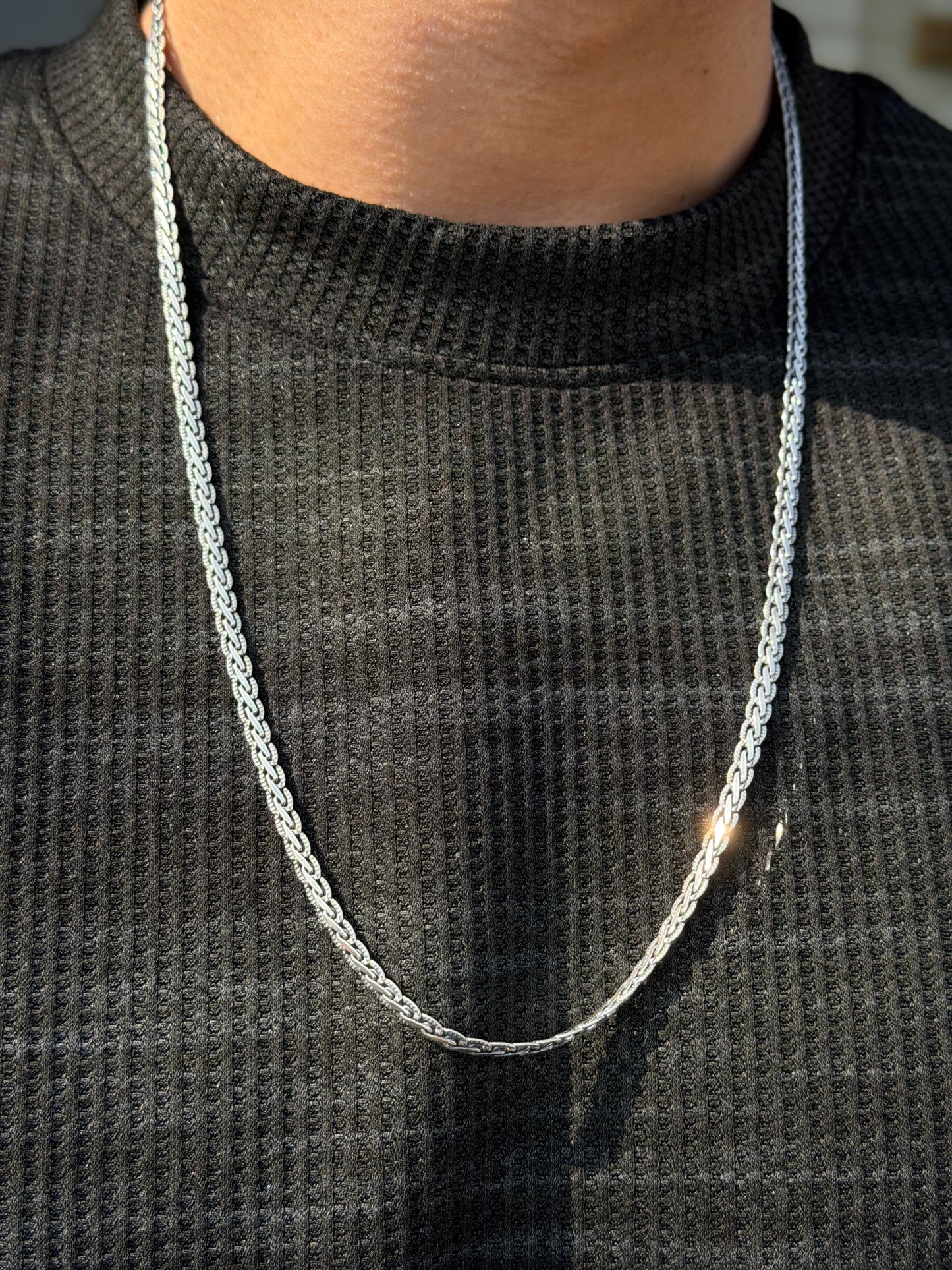 Franko Link Chain For Men Sterling Silver925 -(64cm-4mm)