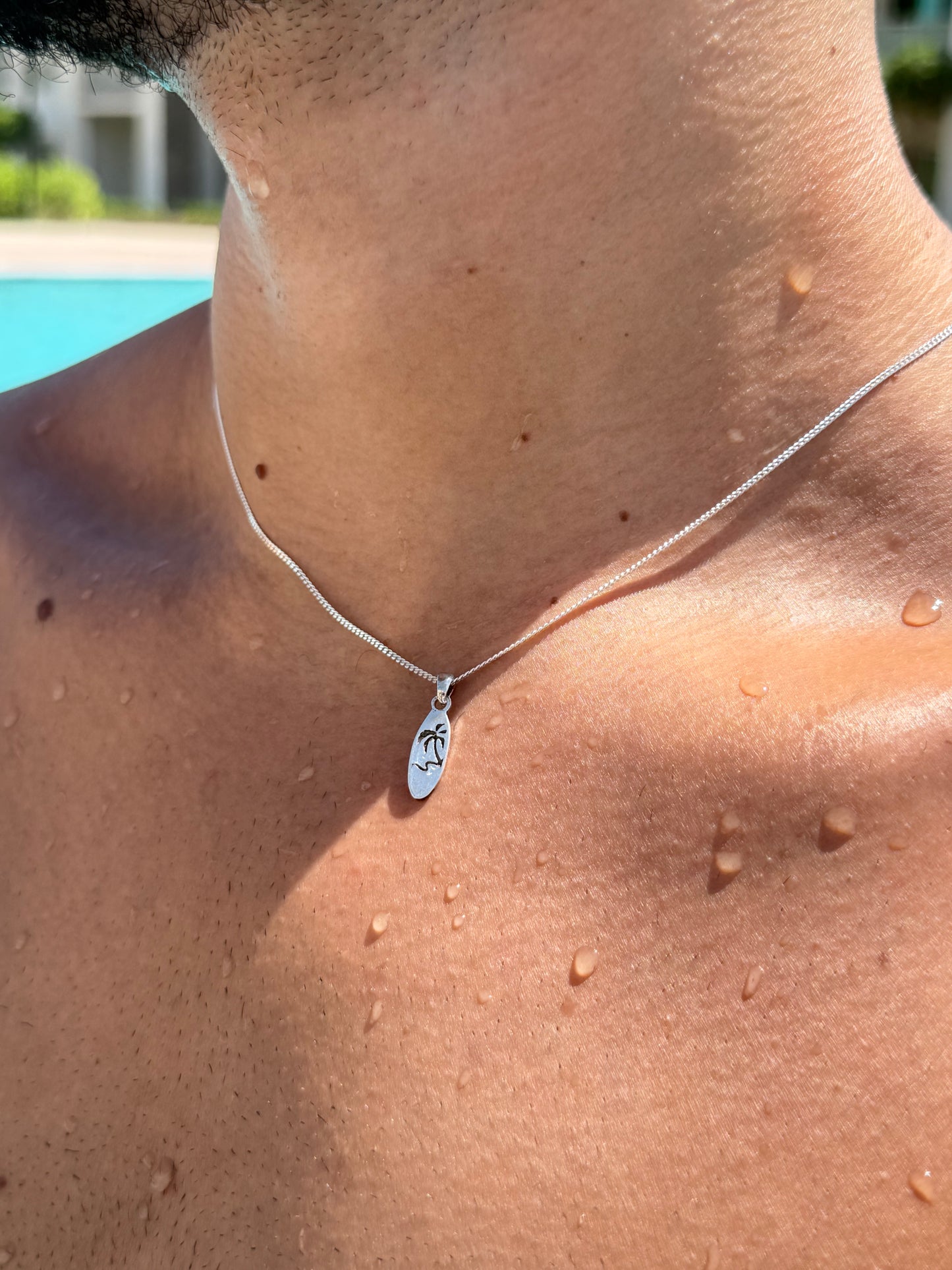 Hawaii Tag Necklace in Sterling Silver 925s