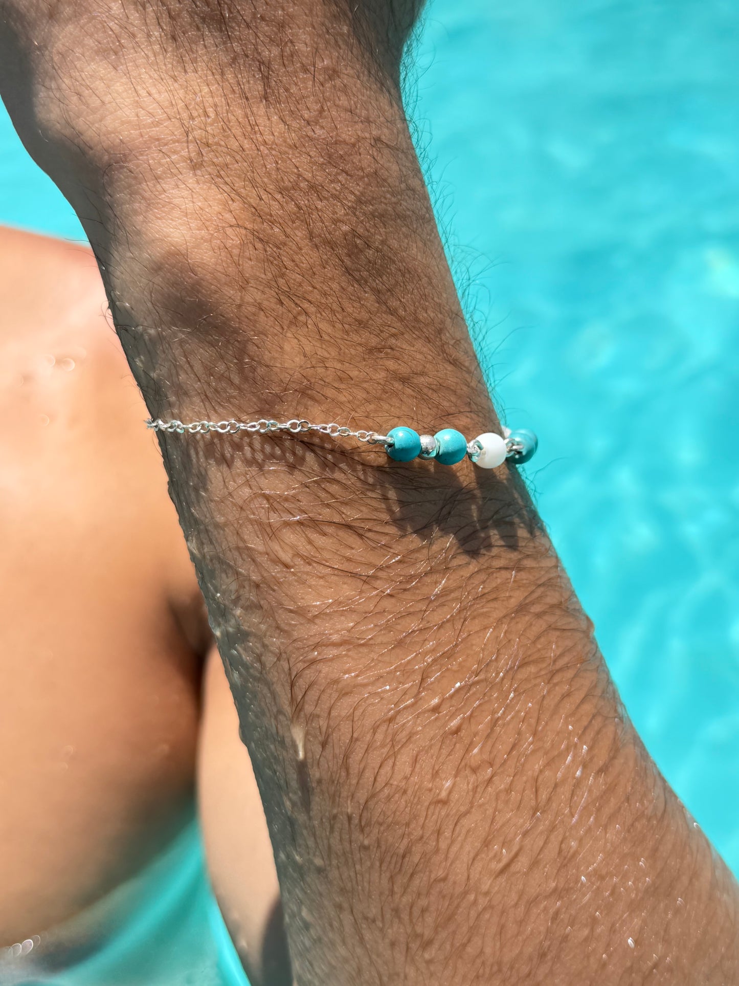 Turquoise Beaded Bracelet in Sterling Silver925s