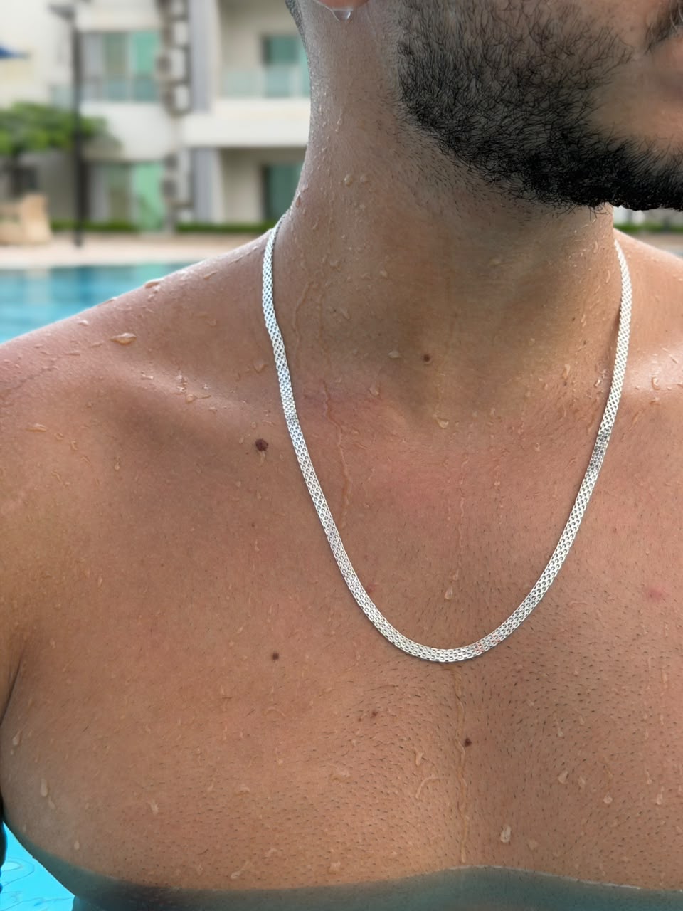 Double Bismark Necklace for Men's Sterling Silver 925s -(4mm)