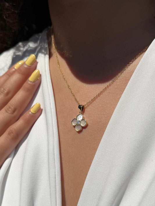 Gold Plated Four-leaf clover Necklace in Sterling Silver 925s