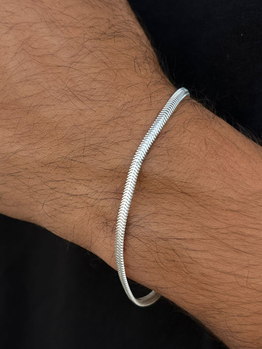 4mm Snake bracelet-for Men's Sterling Silver 925s-20cm