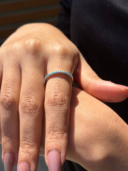 Half Eternity Pavé Band Ring in Sterling Silver -925