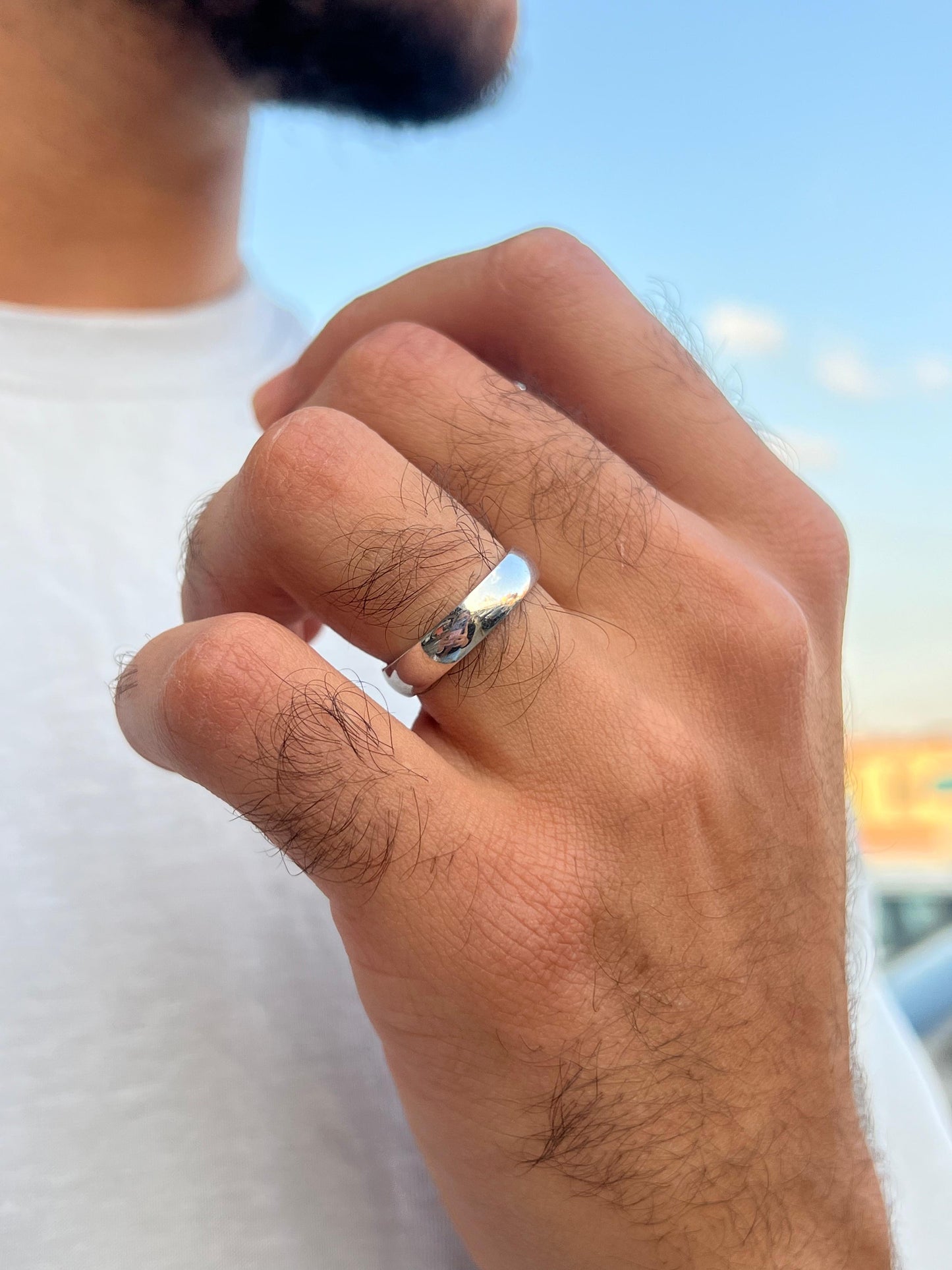 Sleek Engagement Ring in Sterling Silver 925s