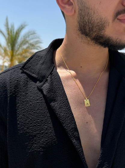 Flame Bar Necklace Sterling Silver 925s-Fine Gold Plated