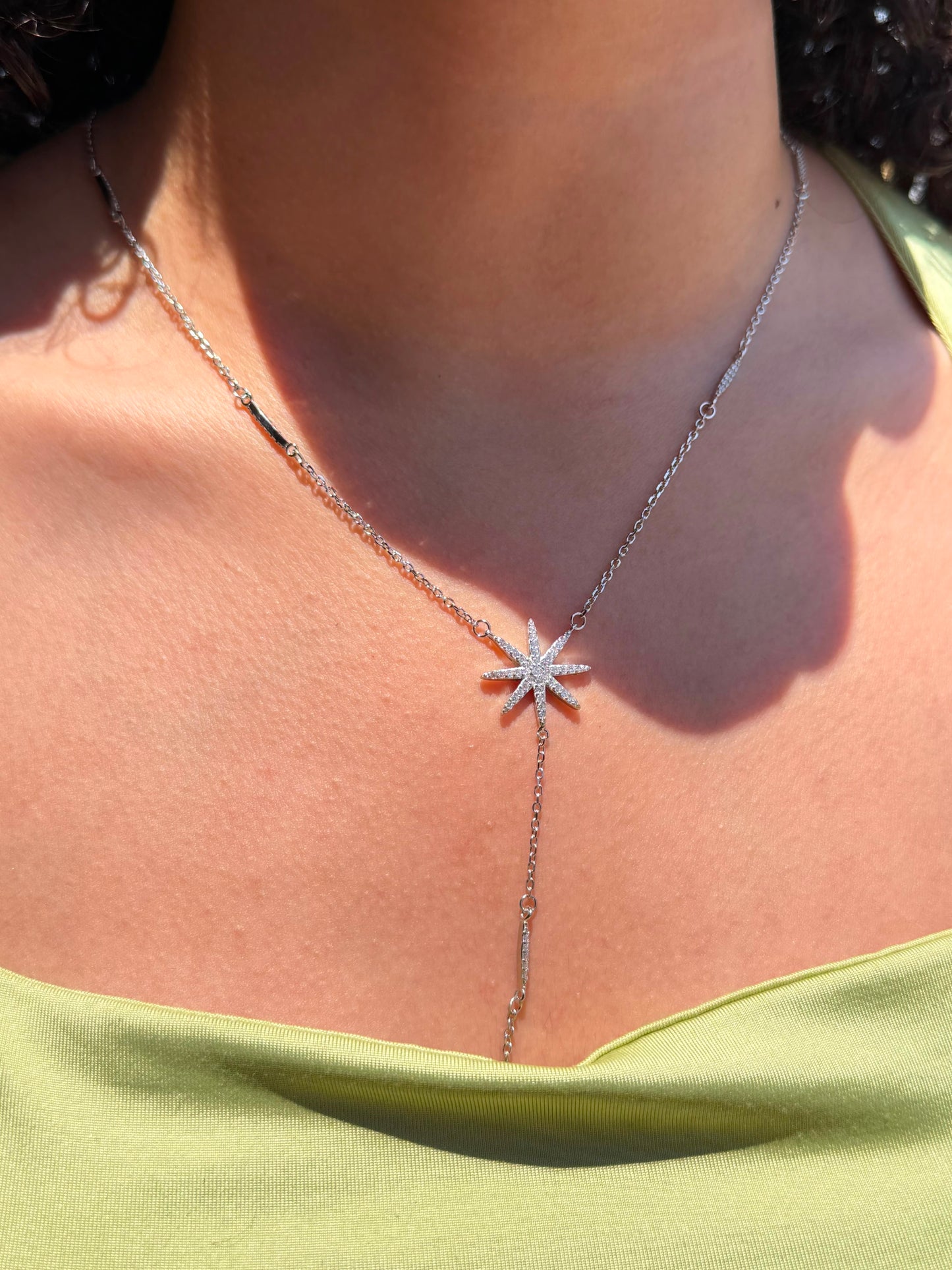 Starburst Chain Necklace in Sterling Silver 925s