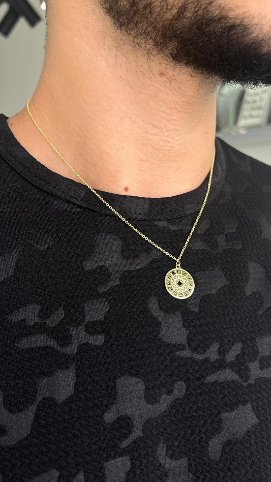 Gold Plated Zodiac Necklace for Men's Sterling Silver 925s