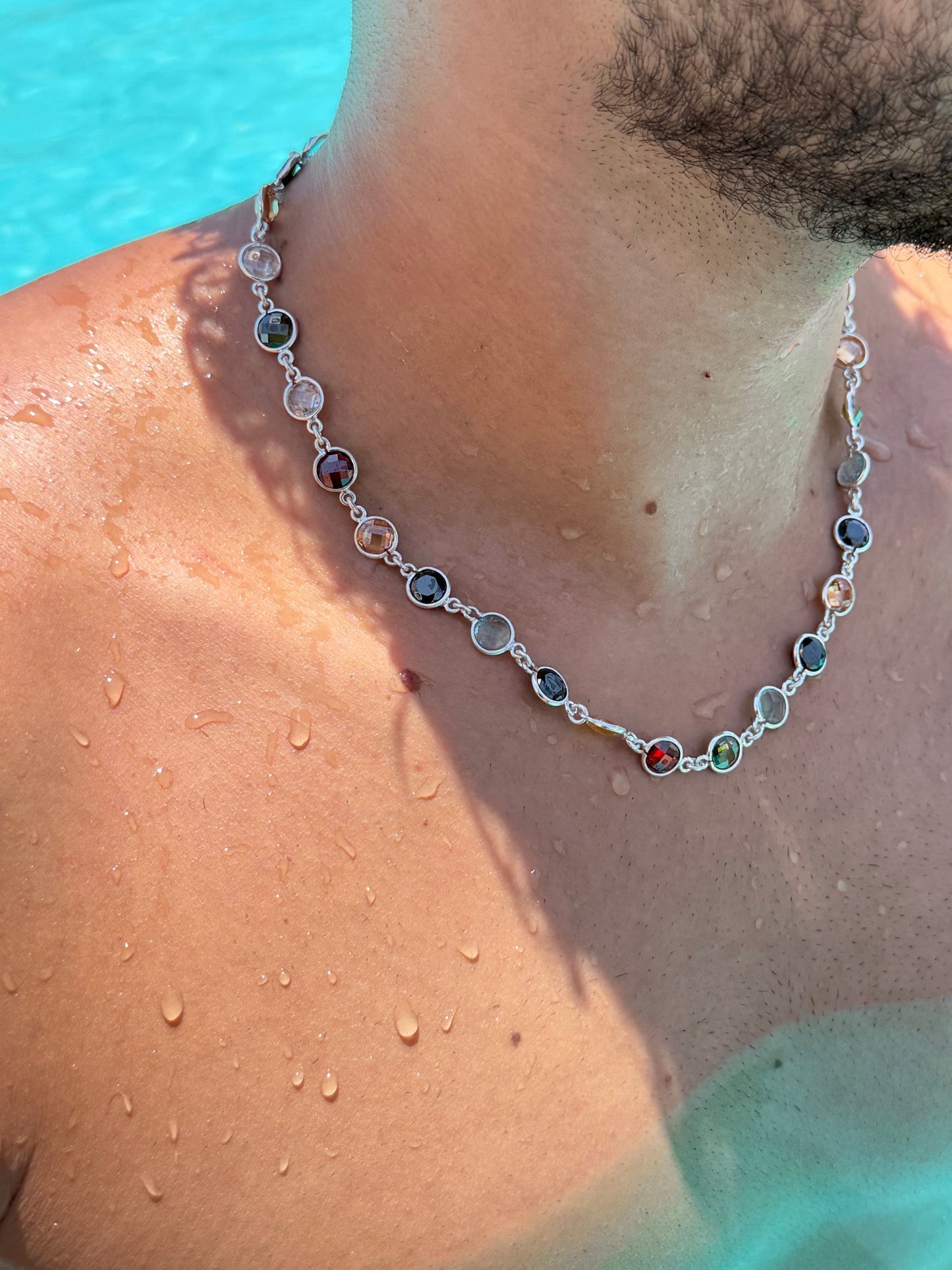 Multi ZIRCONIA Chain in Sterling Silver 925s