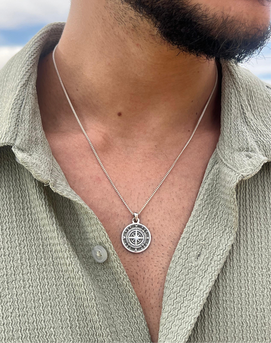Compass Necklace Sterling Silver 925s