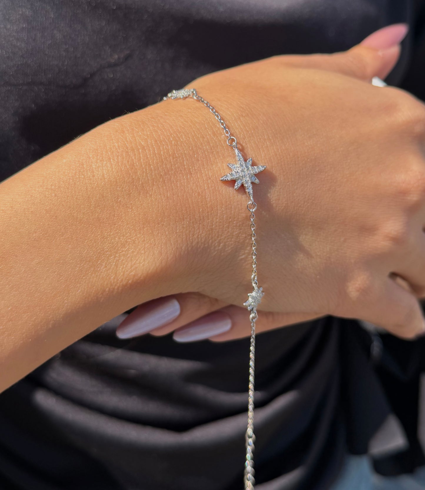 Three Northstar Bracelet -in Sterling Silver -925