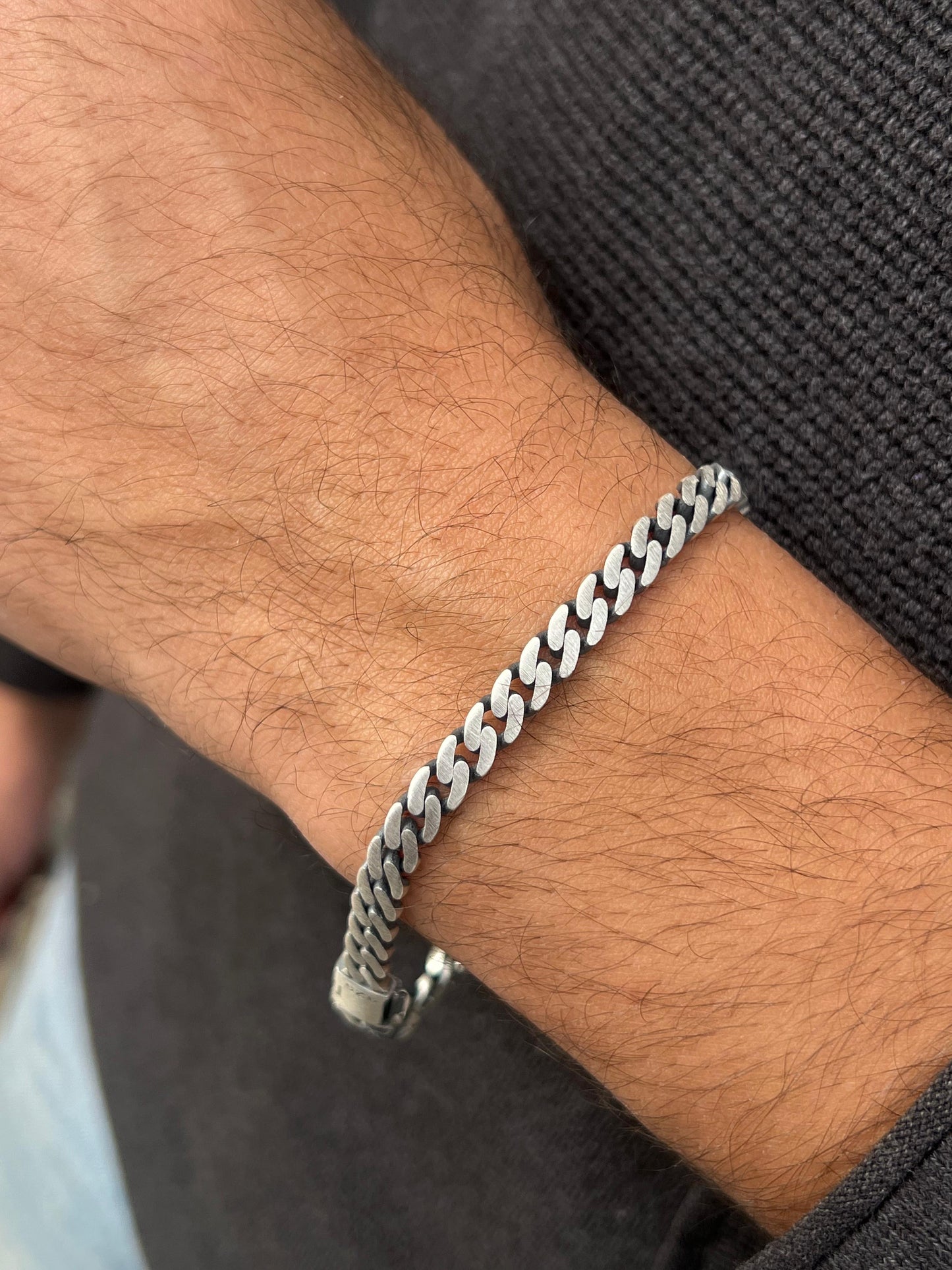 Solid Z Grommet Bracelet Sterling Silver 925s-6mm