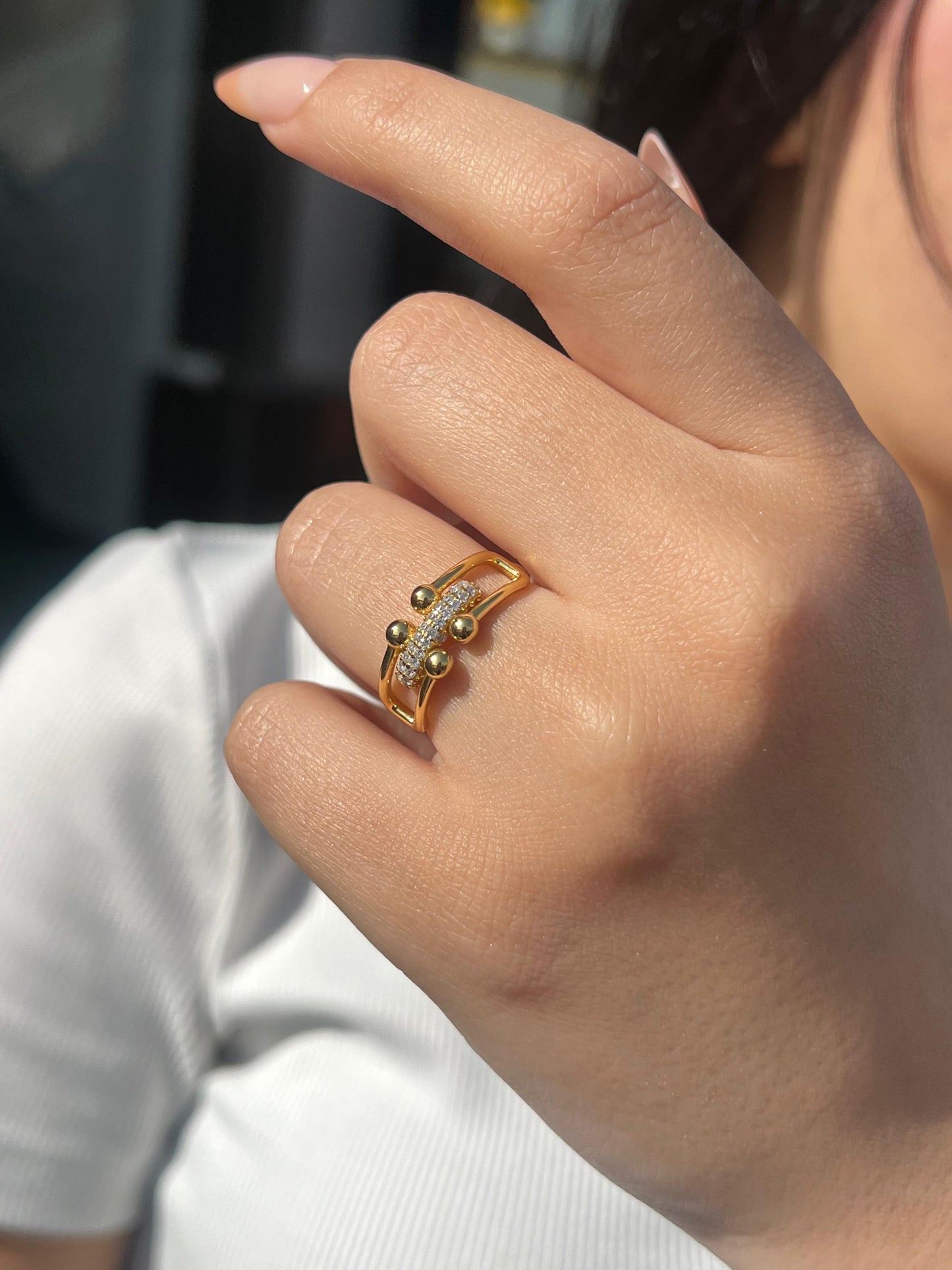 Sparkling Gold Plated Tiffany Set In Italian Sterling Silver 925/ 4 pieces