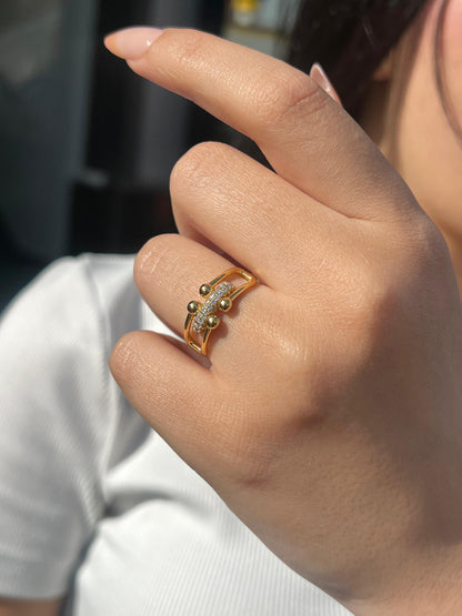 Sparkling Gold Plated Tiffany Set In Italian Sterling Silver 925/ 4 pieces