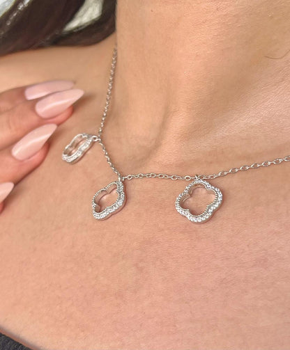Triple Clover Sparkle Necklace - S925