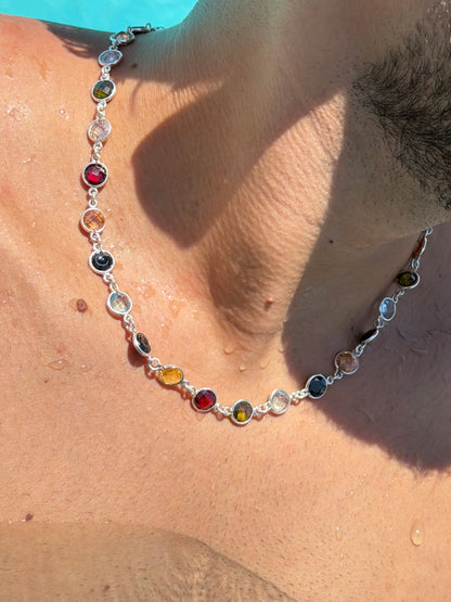 Multi ZIRCONIA Chain in Sterling Silver 925s