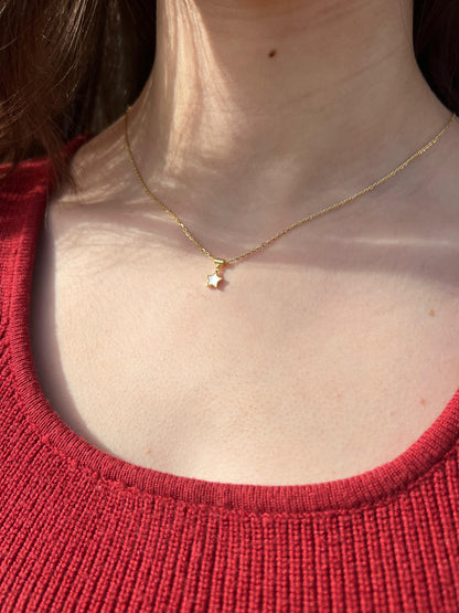 Fine Gold plated Star Necklace-in Sterling Silver -925