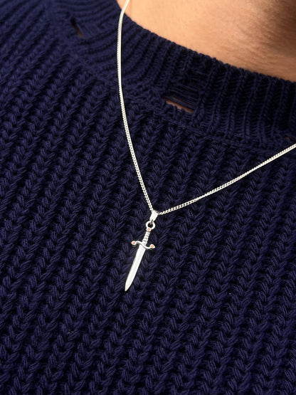 Sword- Grommet Necklace Sterling Silver 925s