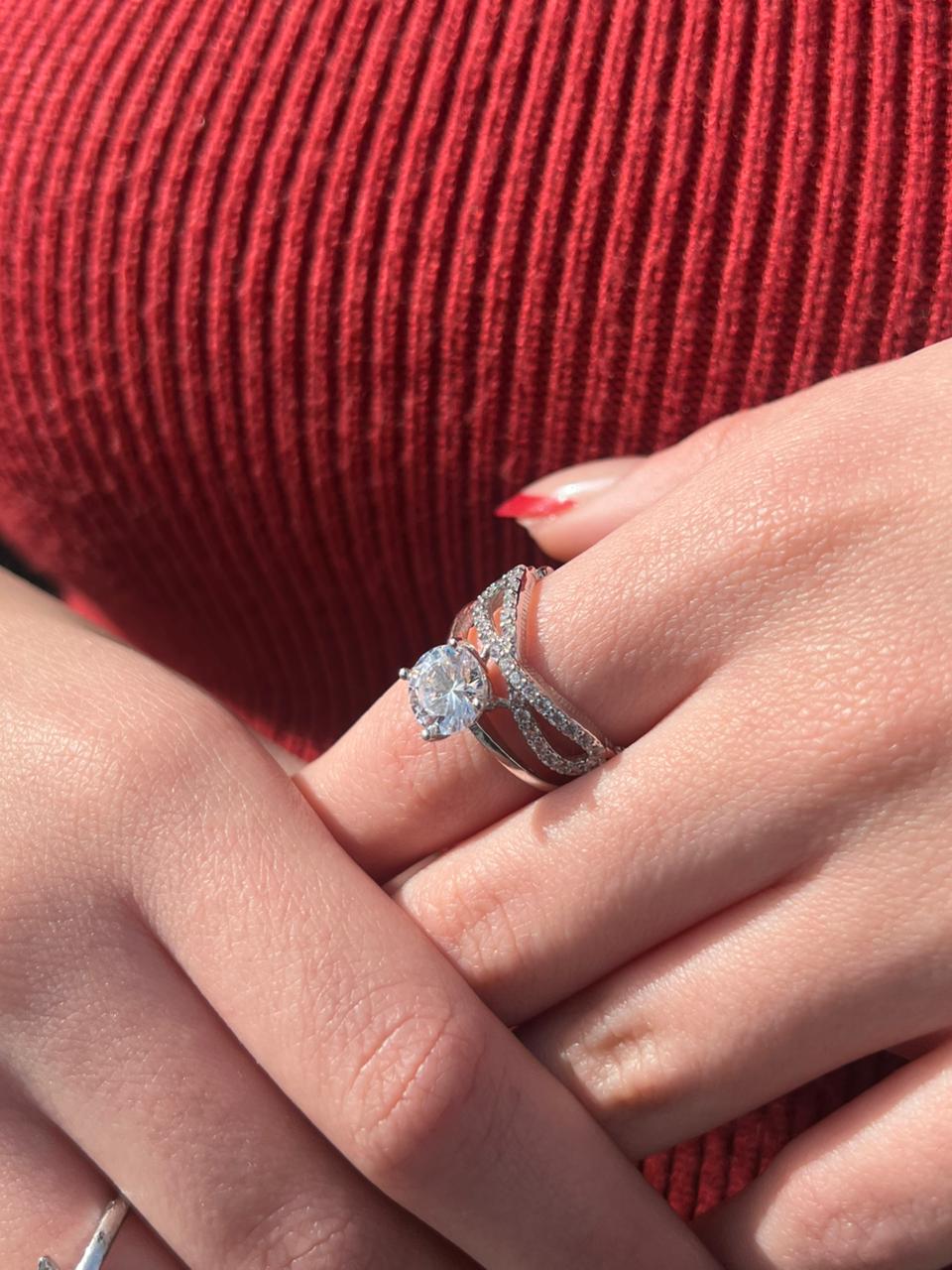 Double Ring -infinity✖️Center Piece in Sterling Silver -925