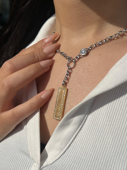 X “يا اغلي من حياتي” Necklace — Sterling Silver with Gold Plating