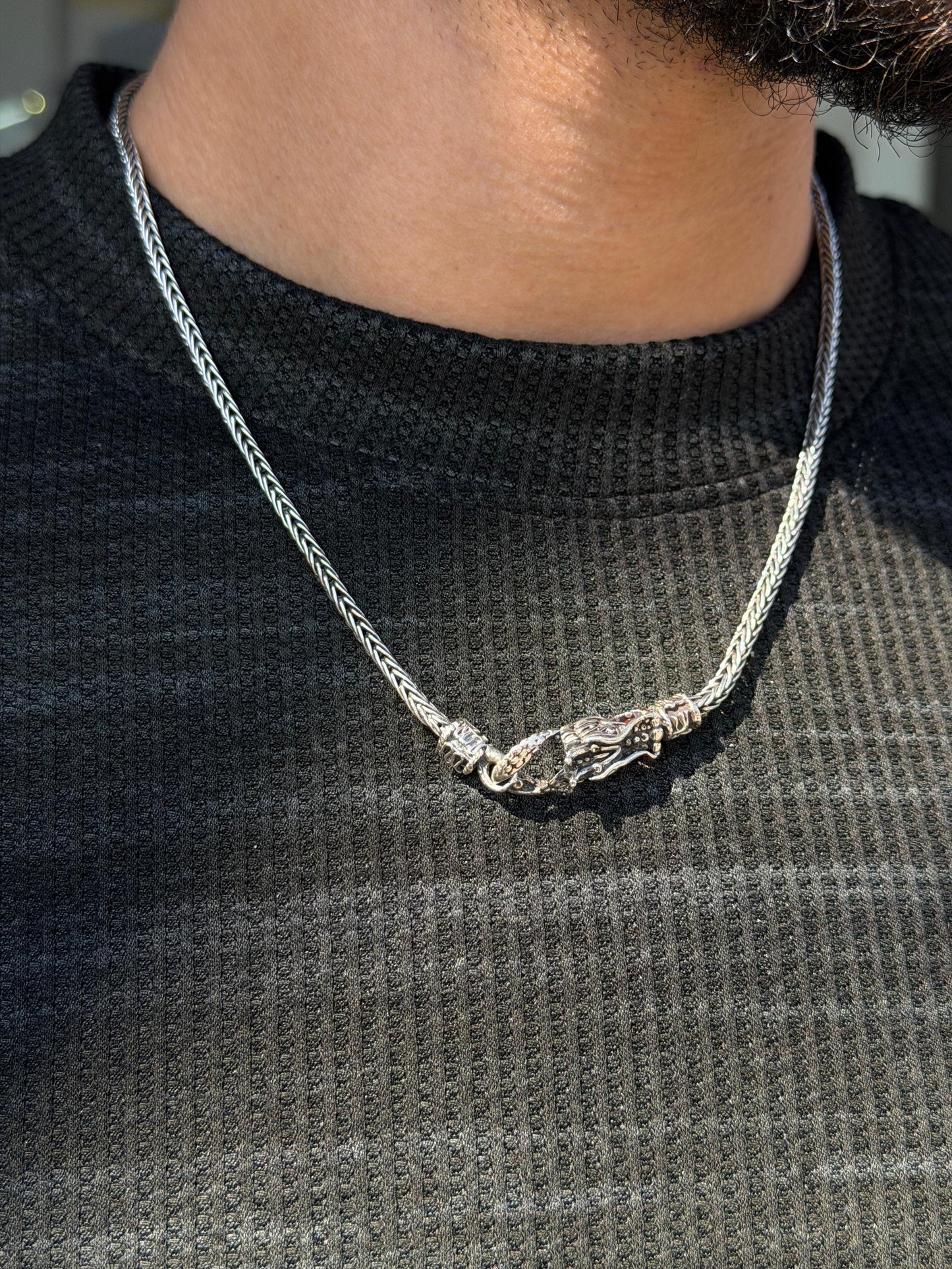 Dragon Necklace for Men's Sterling Silver 925s- (46cm-3mm)