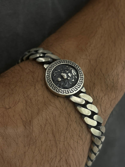 One of one - Sleek Versace Lion Bracelet for Men's Sterling Silver 925s