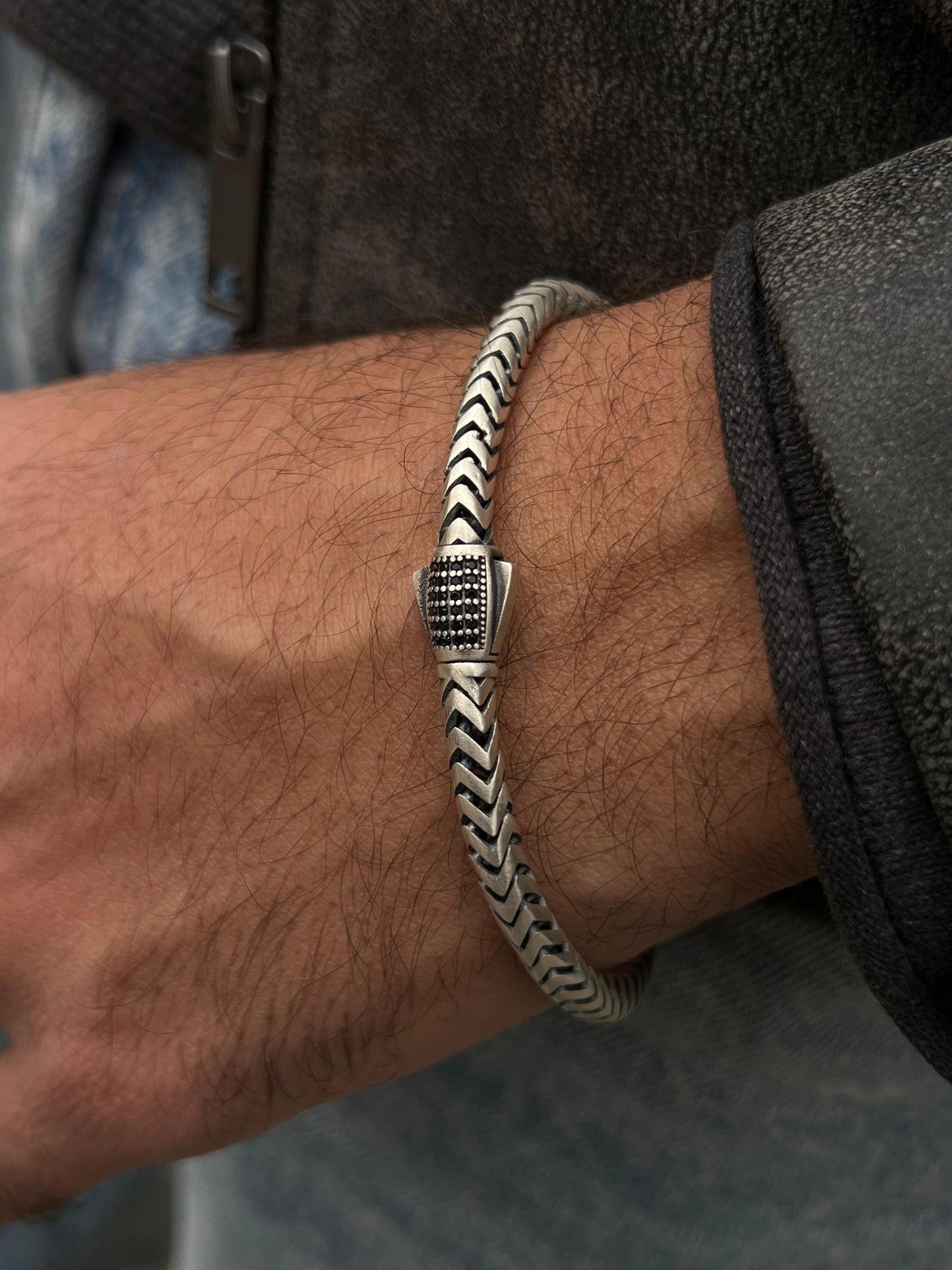 Spinal Rattail Bracelet for Men's Sterling Silver 925s(21cm-5mm)