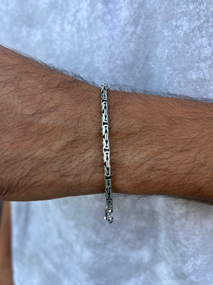 Rounded king Bracelet for Men's Sterling Silver 925s-21cm