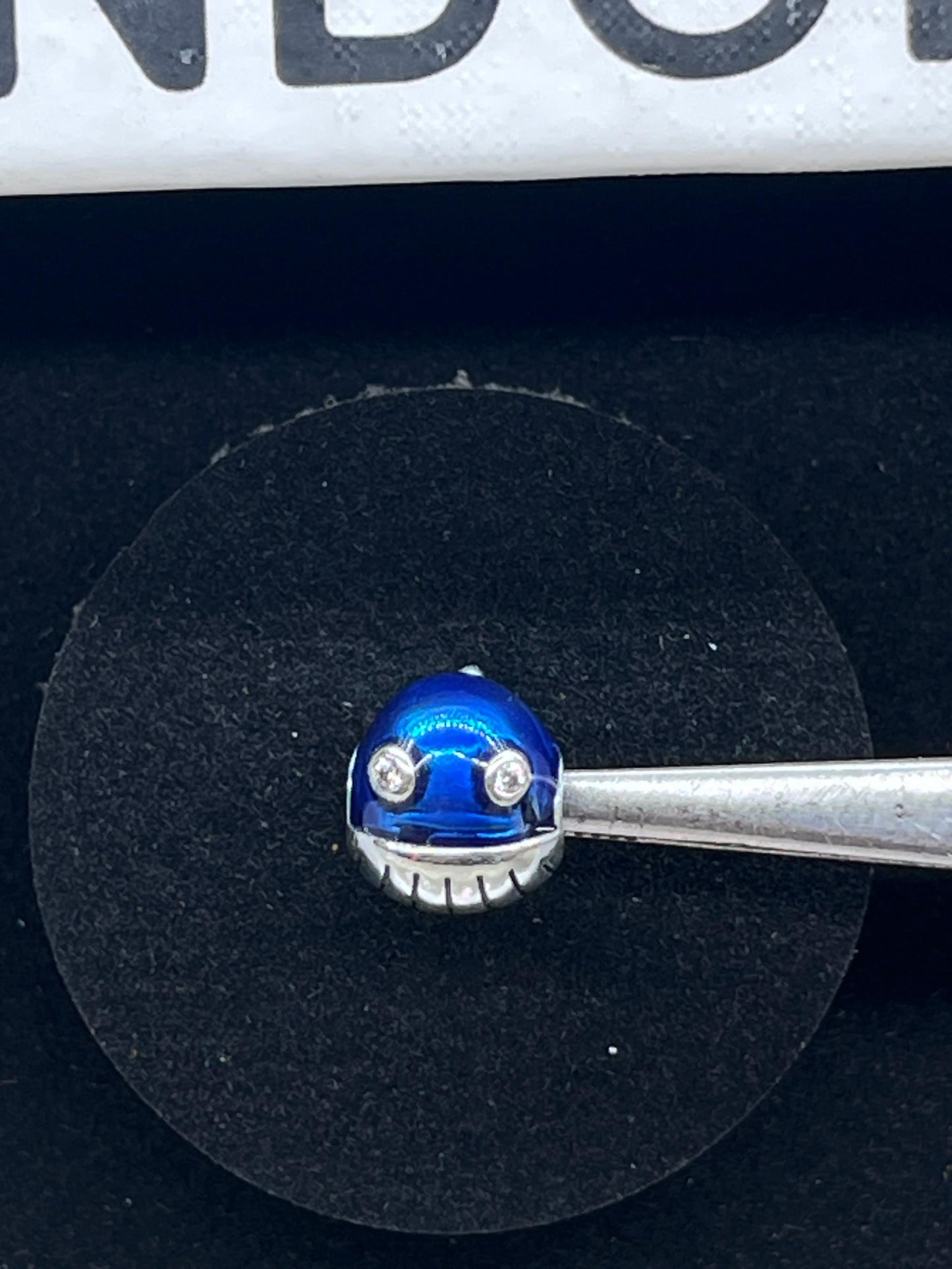 925 Silver Blue Shimmering Narwhal Charm