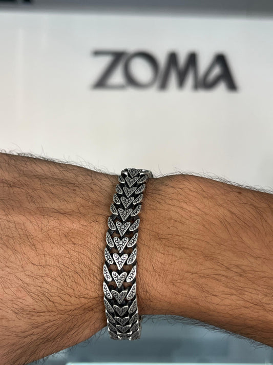 One of One- Gladiator Bracelet for Men's Sterling Silver 925s-21.5cm
