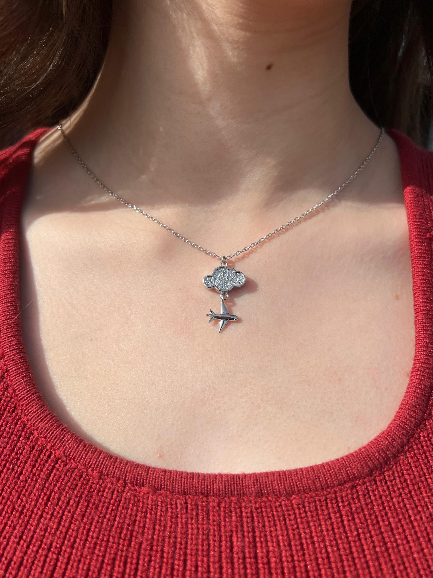 Sparkle Cloud Necklace in Sterling Silver 925s