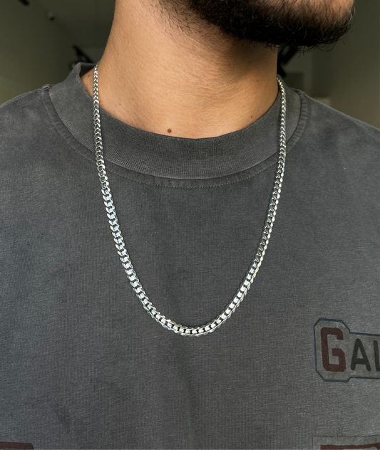 Grommet cuts Chains for Men's Sterling Silver 925s- 3 Sizes-