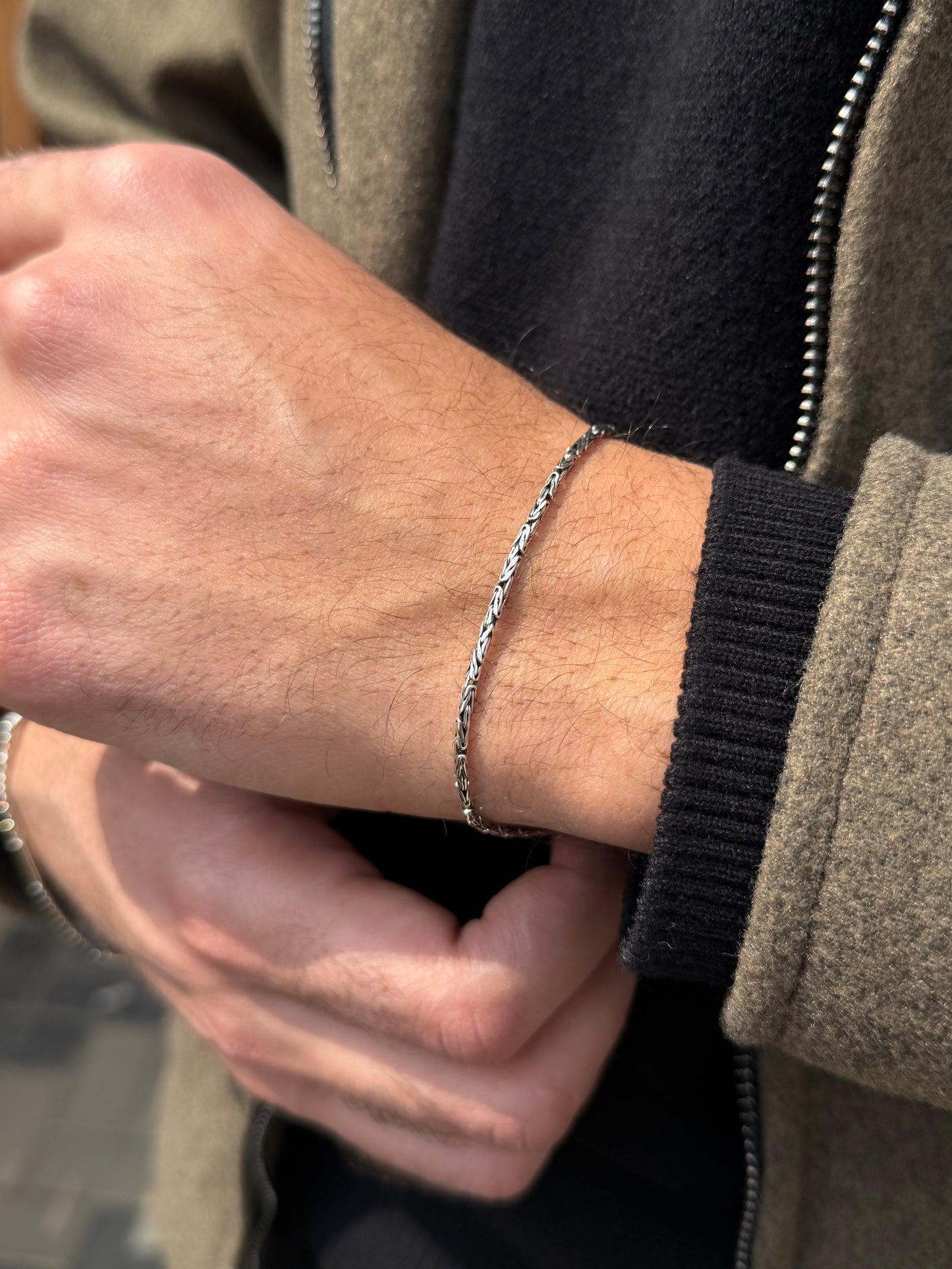 Slim King Bracelet -S925 Sterling Silver 20cm-2mm