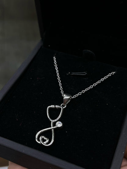 Stethoscope Necklace -sterling Silver-925s