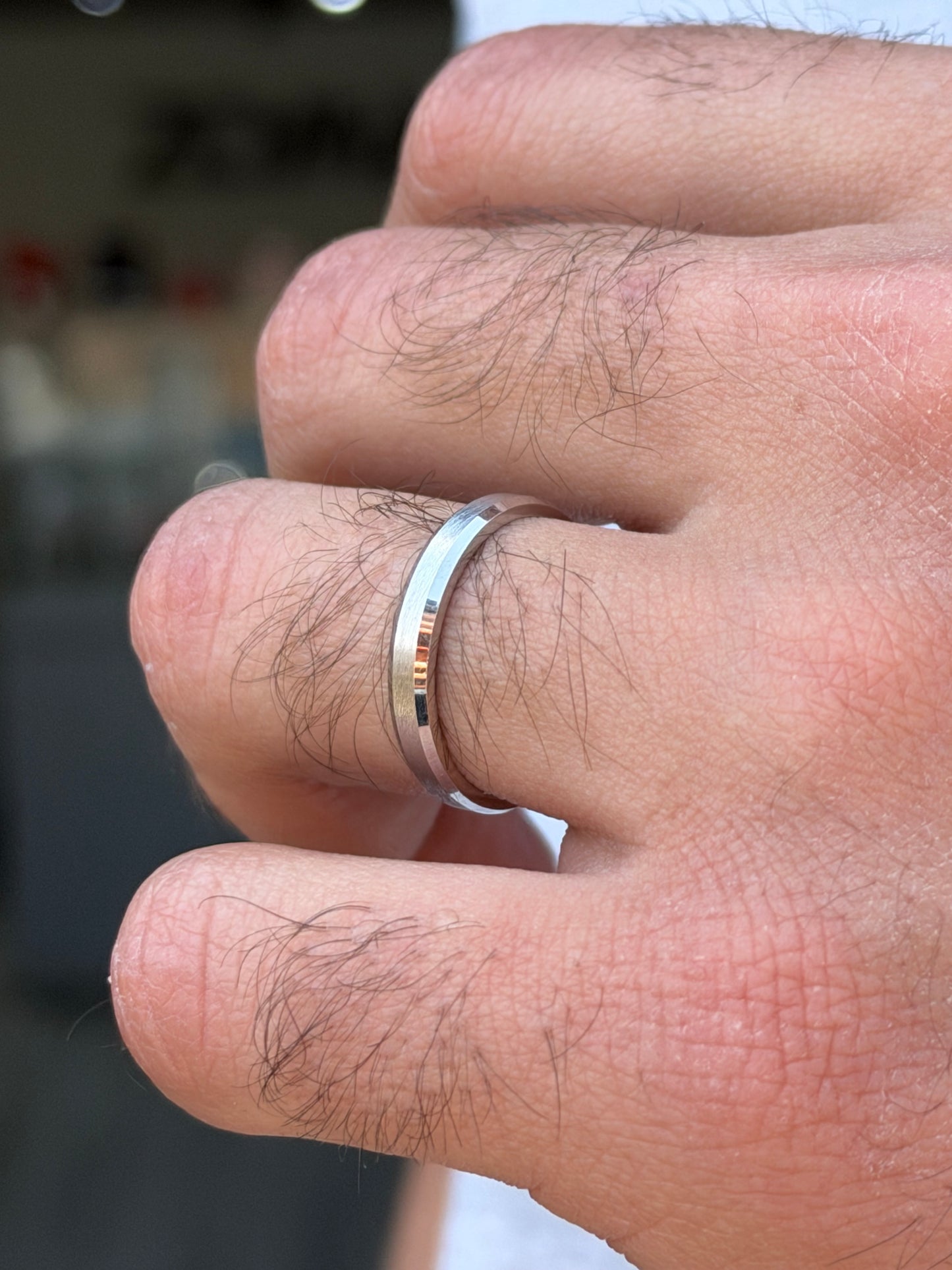 Half Matte Half Sleek Ring -for Men's Sterling Silver 925s