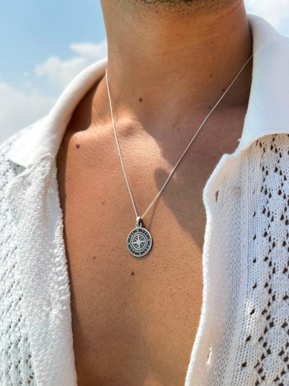 Compass Necklace Sterling Silver 925s